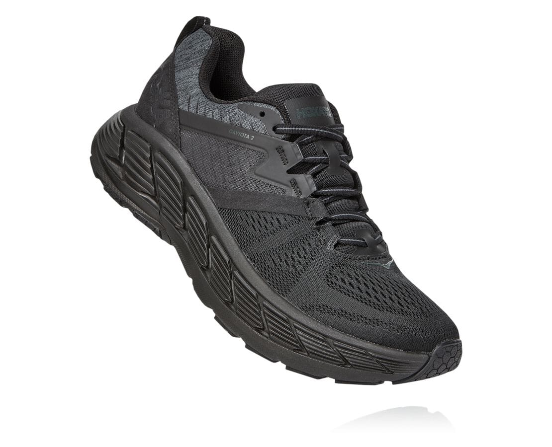 Hoka One One Gaviota 2 Férfi Gyalogló Cipő Fekete / Sötét Szürke [SXIRT-7539]